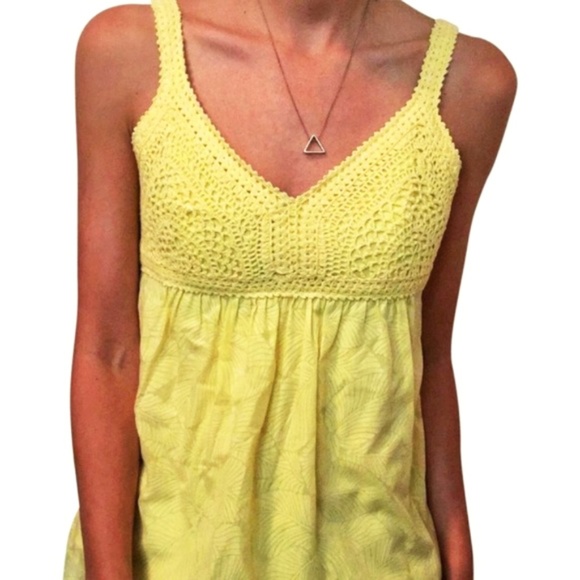 Cynthia Steffe butter yellow boho-chic crochet top - 2/XS